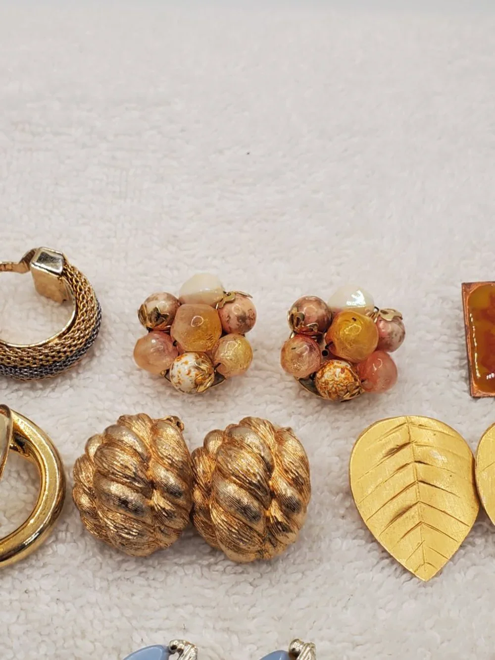10 Pair of clip on Earrings, items # B-2118-2127,. wt. 145 grams.
